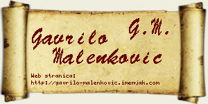 Gavrilo Malenković vizit kartica